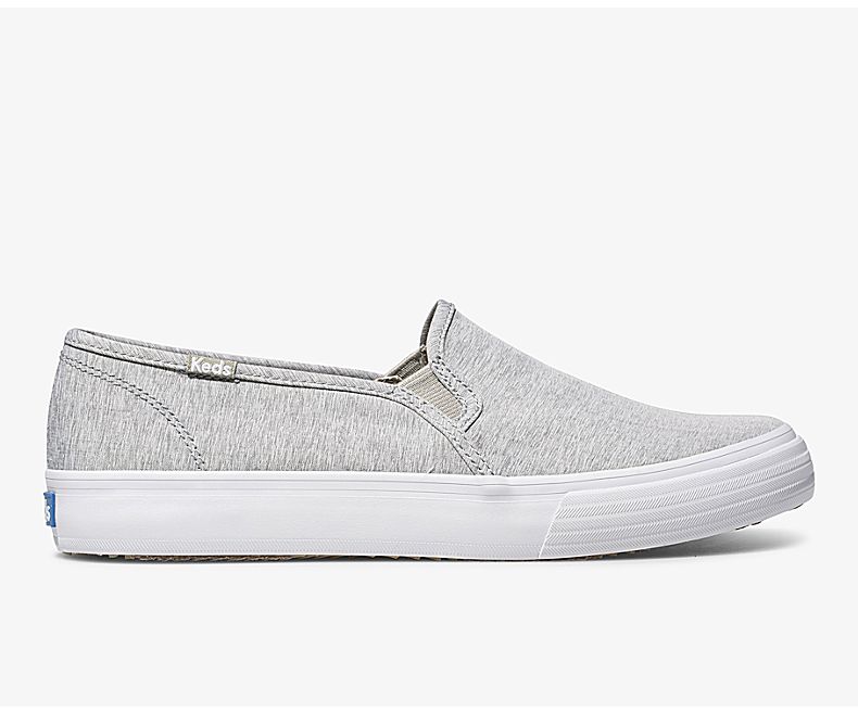 Keds Women's Double Decker Heathered Woven Grey Slip On Shoes - AW0839257